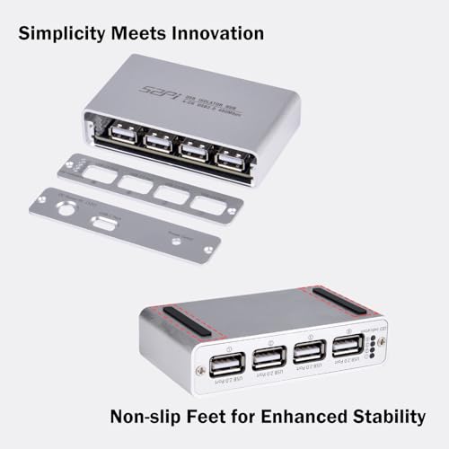 Image of GeeekPi USB Digital Isolation Hub, 4-Port USB 2.0, High-Speed 480Mbps, 3.75kV RMS Protection, Bidirectional Data Transfer, 89x50x23mm