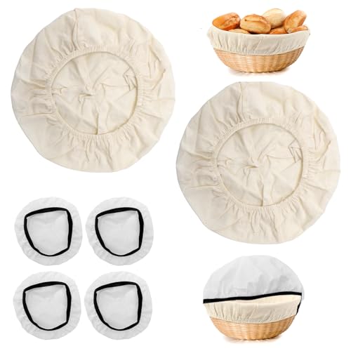 2 Ronde 25 cm banneton pour pai, Banneton à Pain Rond Du Pain Doublure, Panier Film de Fermentation du Pain Corbeille à Pain, pour Pain et Levain