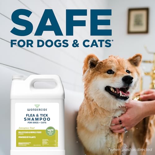 Image of Wondercide - Flea & Tick Shampoo for Dogs and Cats - Flea and Tick Treatment with Natural Essential Oils - for Pets Over 4 Months - Powered by Plants - Lemongrass - 128 Fl oz