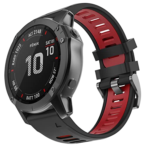 OVERSTEP para Garmin Fenix 5 Watchband 22mm Correa ancha Reemplazo de silicona suave Cover