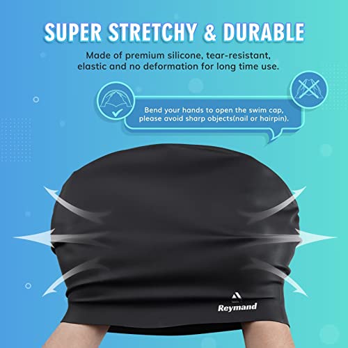 Swim Cap For Long Thick Hair, 3 Size Silicone Swimming Caps For Dreadlocks, Braids, Weaves, Extensions, Curls & Afros, Adult Waterproof Swim Hats Bathing Caps For Women Men (Pink-Xl) #TOP4