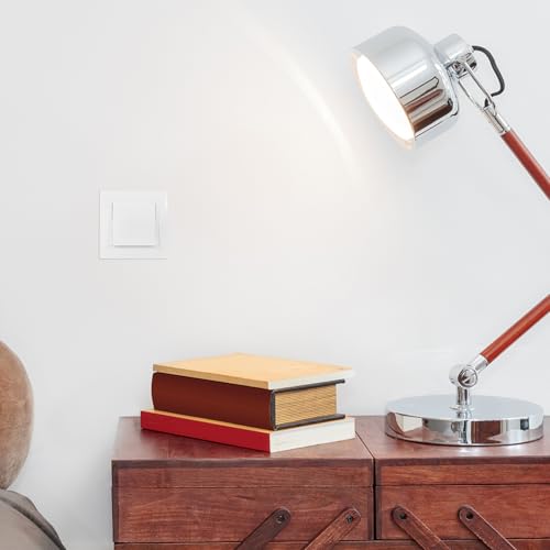 Interruptor doble de pared europeo pack de 2 unidades para control de iluminación del hogar 5