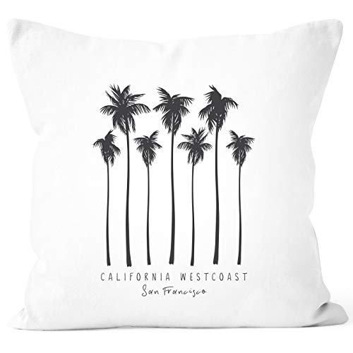 Autiga® Funda de cojín con palmeras California Westcoast Palms Summer de color blanco, talla única Cover