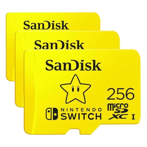 Image of SanDisk 256GB microSDXC-Card, Licensed for Nintendo-Switch - SDSQXAO-256G-GNCZN (Pack of 3)