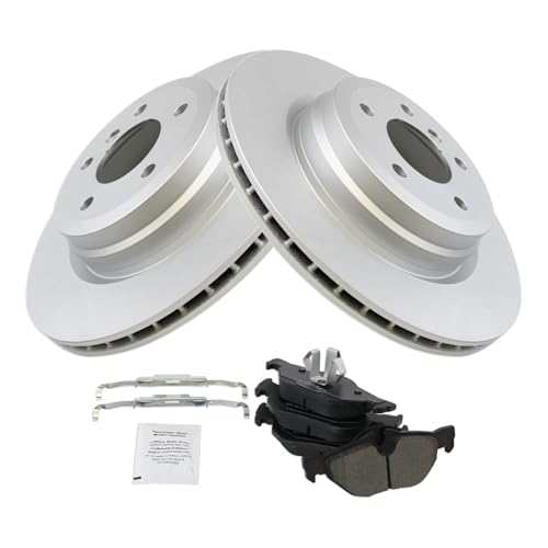 Image of TRQ Rear Brake Pad and Rotor Set Semi Metallic 336mm Rotors Compatible with 2013-2014 BMW X1