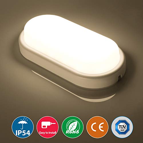 Preisvergleich Produktbild Oeegoo LED Deckenleuchte Bad, IP54 Wasserdicht Badlampe Wandleuchte Feuchtraumleuchte, 12w 960Lm Deckenlampe für Badezimmer Schlafzimmer Treppe Terrasse Flur Keller Garten Neutralweiß 4000K