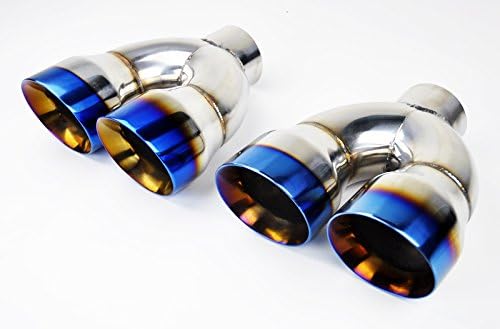 Dual 4" Quad Burn Style Stainless Steel Exhaust Tips fits Chevy Camaro 2010-2012