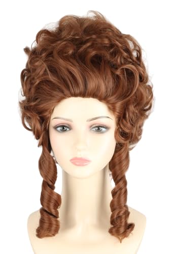 Lucoacos Light Brown18th Century Colonial Wig for Adult Women Victorian Queen Cosplay Wig