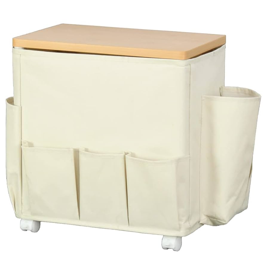 Amazon｜木製サイドテーブルワゴン 小物収納 サイドワゴン 収納