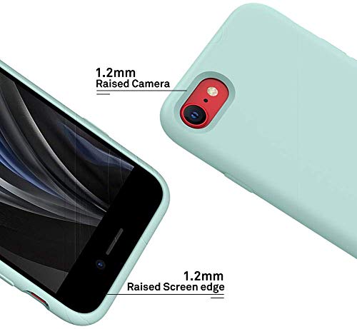 Image of REALCASE for iPhone SE 2022 Back Cover, Liquid Silicone Case Back Cover for Apple iPhone SE (3rd Generation) / iPhone SE 2020 / iPhone 8 / iPhone 7 (M Green)