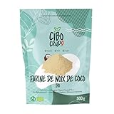 Farine de Coco Bio   500g. Farine de Noix de Coco Keto Crue ou Raw Coconut Flour. Riche en Fibres et Sels Minéraux. Alternative sans Gluten.