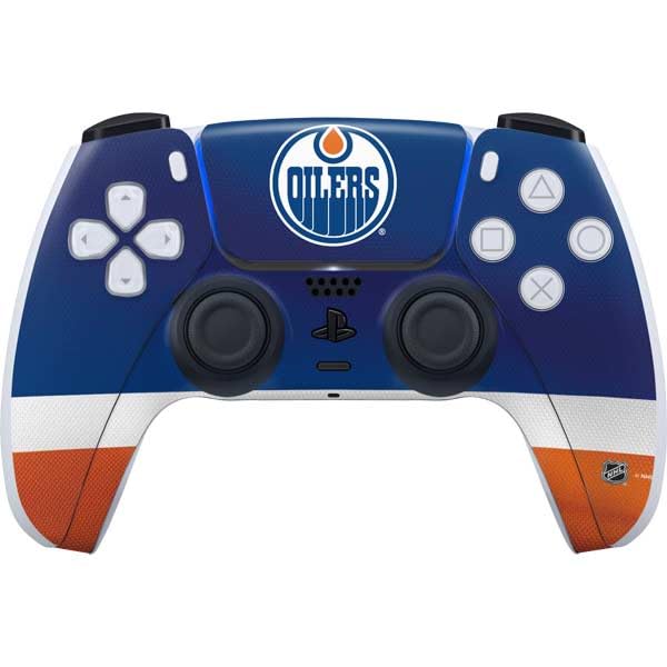 Skinit Decal Gaming Skin Compatible with PS5 Controller - Officially Licensed NHL Edmonton Oilers Jersey Design