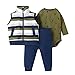 Bambino Pagliaccetto + Pantalone + Gilet 3Pcs Outfits , Cotone Tuta Maglietta Manica Lunga Abiti Primavera Autunno Vestiti Regalo per Neonato 3-6 mesi