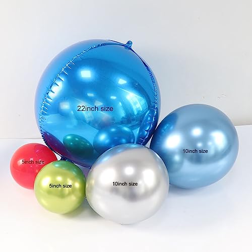 Diy Balloon Arch Garland Kit-Metallic Chrome Blue Silver Fruit Green Red Latex Balloons With 4D Balloons For Kids'superhero Birthday Party Baby Shower Grad Party Decoration Supplies #TOP4