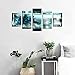Canvas Art Design 2015 Teal Lily Flower Canvas Wall Art Picture for Bedroom Living Room Decor 5 Panel Bathroom Wall Art Print Painting