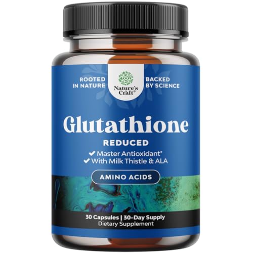 Reduced Glutathione Supplement with Milk Thistle - 500 mg per Serving Pure L Glutathione with Alpha...