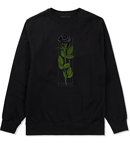 Kings Of NY Kings Black Roses Mens Crewneck Sweatshirt Medium Black