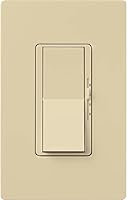 Vista 2 de Lutron Diva Control de ventilador e interruptor de luz de 3 velocidades, un polo, ventilador de 1.5 A/LED 1A, DVFSQ-LF-IV, marfil