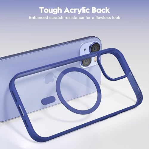 Image of SHINESTAR Clear Case for iPhone 14 Plus Compatible with Magnetic Charging- Premium Transparent Protective Cover with Enhanced Durability - Sleek and Slim Design - Blue Magsafe