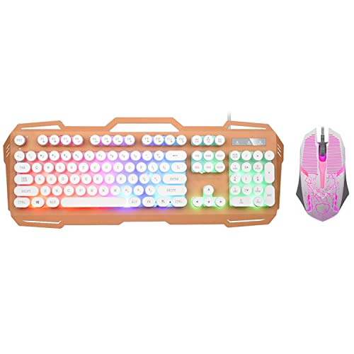 ABOVEHILL Gaming-Tastatur, kabelgebundene Gaming-Tastatur mit Hintergrundbeleuchtung, mit 104-Tasten-Computer-PC-Gaming-Tastatur für PC/Laptop (Color : White) Cover