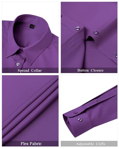 Image of J.VER Womens Dress Shirts Long Sleeve Button Down Shirt Wrinkle-Free Business Casual Blouse Office Work Tops