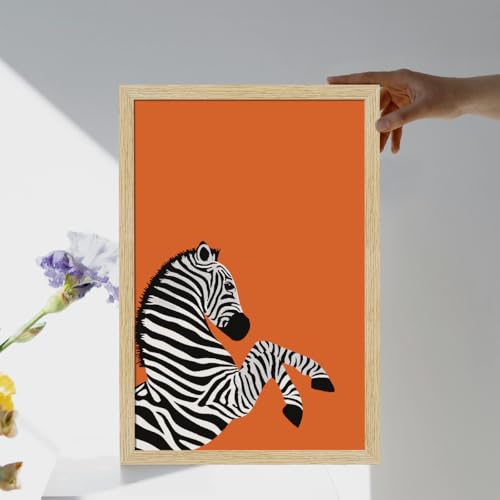 Image of ArtX Wall Paintings For Kids Room, Zebra Wall Frame, Decoration Items, 12x18 inch (A3+) Size, Multicolor, Synthetic Wood, Set Of 2