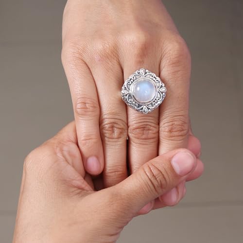 Bague Pierre de Lune Arc-en-Ciel en Argent 925 : le cadeau d'anniversaire idéal