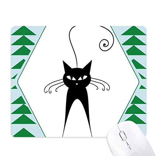 Tapis de souris chat noir l'art animal silhouette, le cadeau idéal pour amoureux des animaux