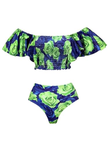 Bikini Taille Haute Fleuri Ventre Plat : Dites Adieu aux Complexes à la Plage - 4
