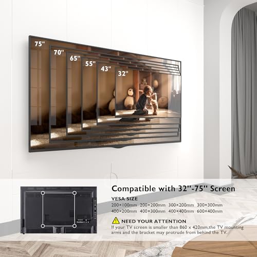 Support mural TV extra long 1040 mm pivotant et robuste BONTEC - 5