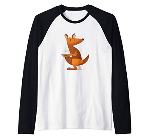 Kangaroo Joey Marsupial Wallaroo Wallaby Australian Raglan Baseball Tee