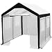 Abba Patio 8 x 10-Feet Large Walk in Fully Enclosed Lawn and Garden Greenhouse with Windows, White