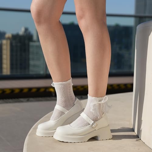 Women's Mary Janes Platform Chunky Block Heels Work Wedding Shoes Ankle Strap Gothic Lolita Oxfords Classic Comfortable Uniform Dress Shoes2