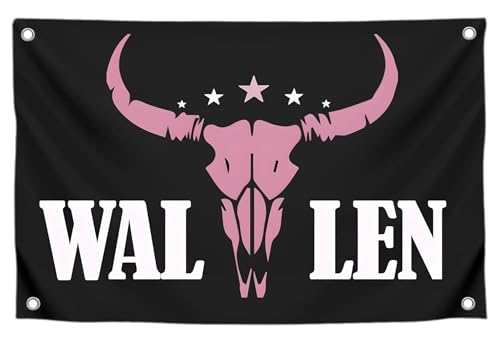 3x5 Ft American Music Polyester Flag with 4 Grommets - Western Pink Bull Skull Single Sided Banners - Man Cave Wall Flag for College Dorm Room - Funny House Cool for Garden Yard Party Indoor Decor