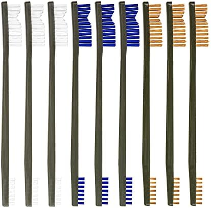 Otis Technology All Purpose Gun Cleaning Brush 9 Pack (3 Nylon/3 Bronze/3 Blue Nylon)