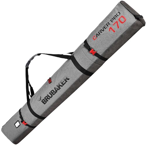 Brubaker Ski Borsa 'Carver Performance' Sacca da Sci Colore Grigio/Nero - 170 cm
