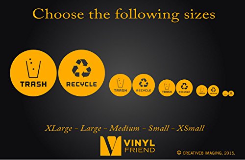 Recycle And Trash Sticker Logo Style 2 (5.5In X5.5In) Symbol To Organize Trash Cans Or Garbage Containers And Walls - Small Silver Metallic Vinyl Decal Sticker #TOP6