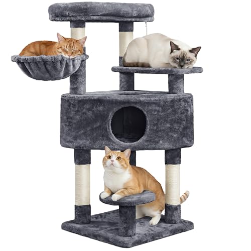 Árbol para gatos Yaheetech 46 pulgadas multi-nivel gris miniatura 1
