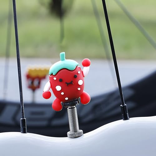 Tapas de Válvula de Neumáticos de Ciclismo de Silicona con Diseño de Fresa, Construcción Duradera para Aventura en Terreno y Desplazamiento Urbano miniatura 6