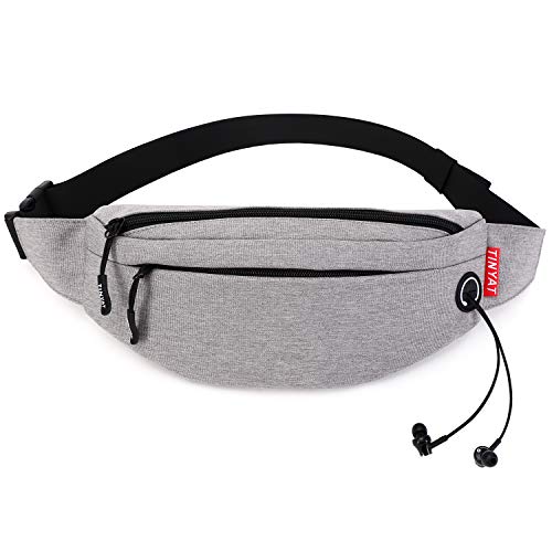 TINYAT Gürteltasche Hüfttasche Männer Frauen Sling Pocket Sport Laufen Kopfhörer Jack Wandern Gehen Hund Reisen Super Light, T2003