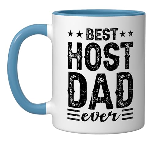 Taza de cerámica Best Host Dad Ever, azul/blanco miniatura 1