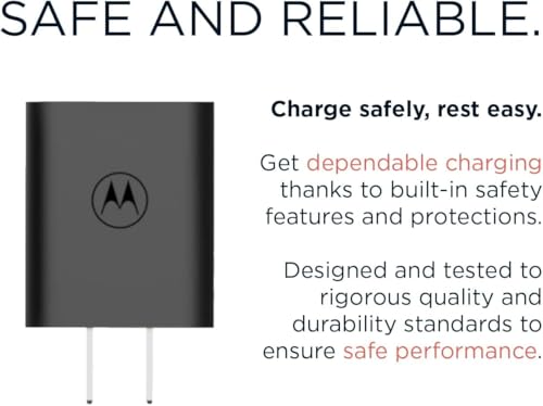 Image of Motorola 20W Turbo Power Charger Adapter | Fast Charging USB-C Wall Charger | Compatible with Motorola Edge 20 /30, Moto G60 /G71 /G82, Moto E40, One Fusion+ & More