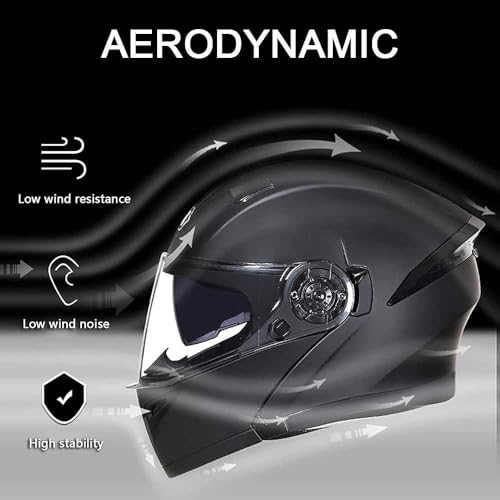 Casque de moto modulaire Bluetooth noir mat taille M pour routière - 6