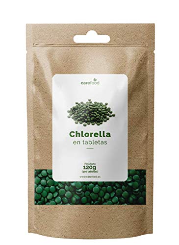Carefood Chlorella Ecológica de pared celular rota, Vegano y libre de pesticidas y químicos, Superalimento 100% Chlorella Pyrenoidosa - 300 tabletas para 100 días |