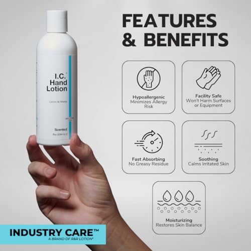 Image of I.C. Lotion Lightly Fragranced Greaseless and Hypoallergenic Contains No Silicone, Lanolin, Glycerin or Mineral Oil. Antistatic, Glove Safe. NSF E4. 8oz ESD Bottle (ICL-8-ESD)