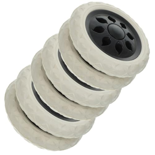 Roue de caddie de courses beige en caoutchouc, lot de 6 pièces robustes CANIGHT