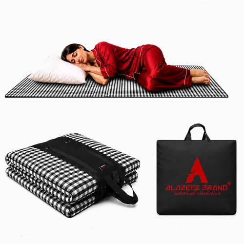 Image of Premium Foldable Floor Mattress for Sleeping, Portable Tri-Fold Sleeping Mat with Carry Bag, Lightweight Washable Guest Bed Mattress for Home, Travel, Camping & Kids Play Area