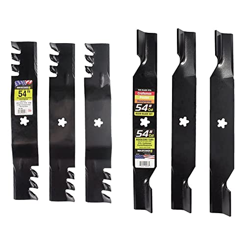 Maxpower 6-blade 54" mower blade set (561738XB + 561747B) for Craftsman/Husqvarna/Poulan