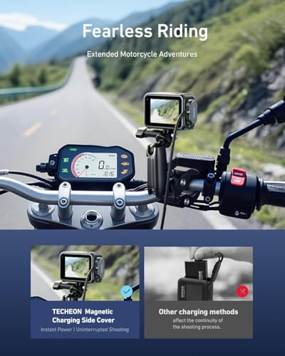 Image of TELESIN Magnetic Charging Side Cover Battery Door and Power Cable Kit for GoPro Hero 13 Hero 12 Hero 11 Hero 10 Hero 9 Black Water Snow Resistant Replacement Charging Mount for Go Pro Accessories