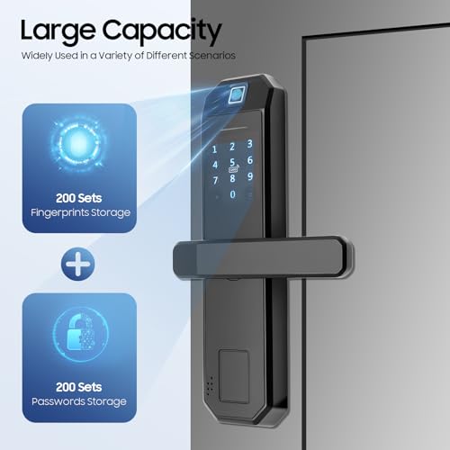 Serrure de porte intelligente à empreinte digitale et code pour porte 35-50mm